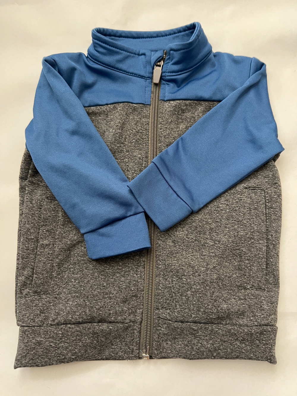 Kids Two-Tone Zip Jacket - Blue & Gray